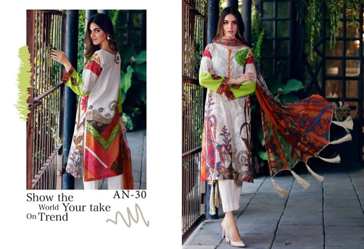 Embroidered Airjet Lawn Dress with Chiffon Dupatta