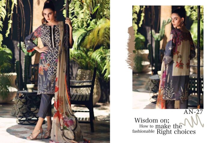 Embroidered Lawn Suit with Lawn Dupatta