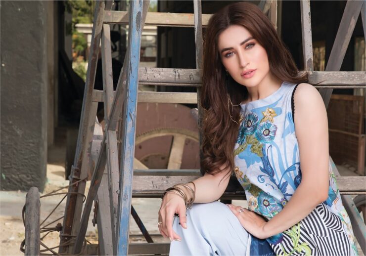 Firdous lawn print design ombre collection 2019