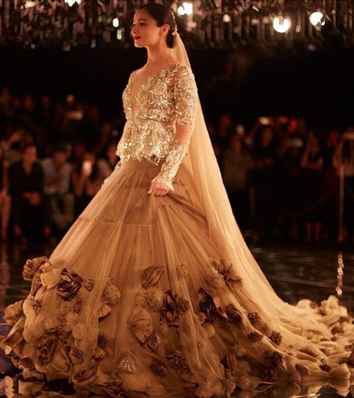 light-golden-ruffle-lehenga-designs