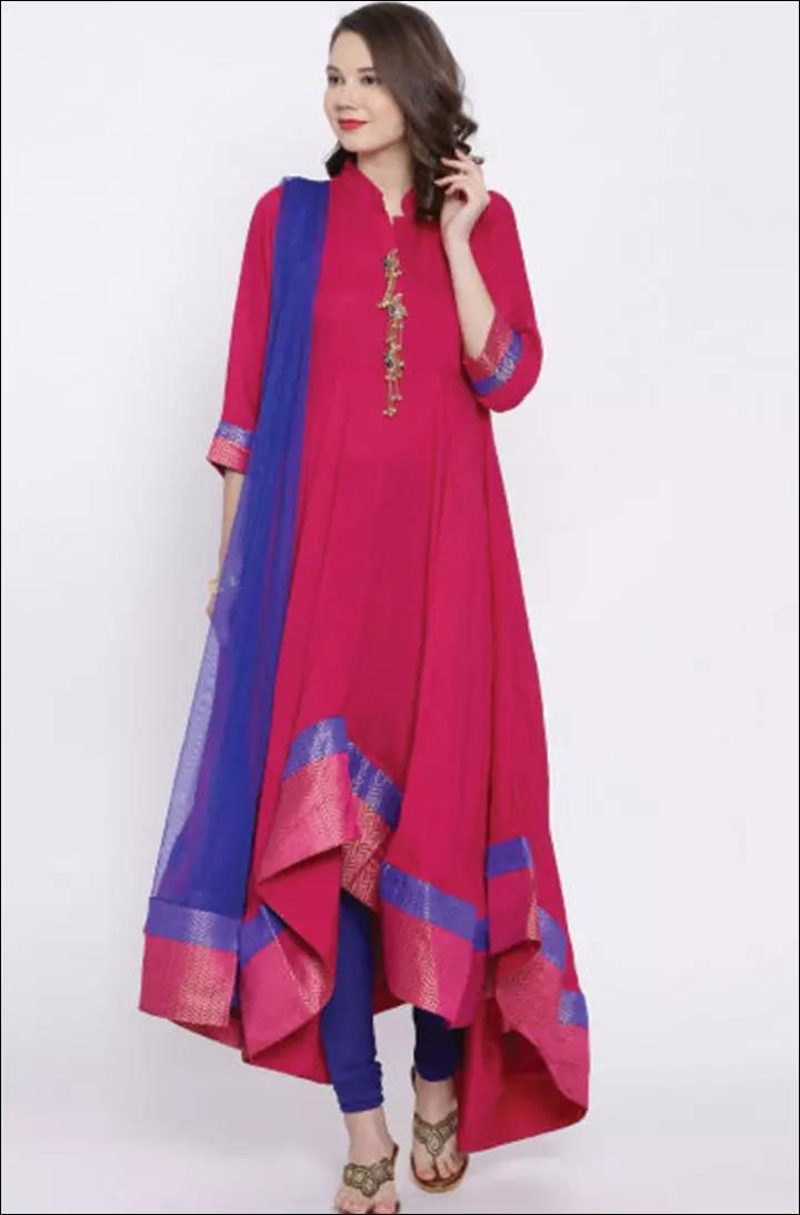 Mandarin-Collar-Neck-Style-On-Churidar-Kameez