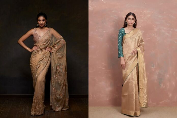 golden-saree-designs-for-diwali