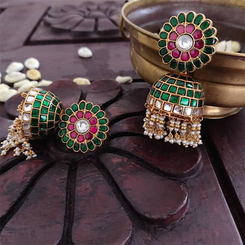 green-stonework-jhumkas