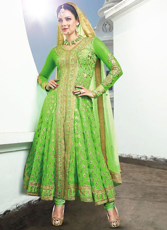 lime-green-embroidered-short-anarkali-kurta