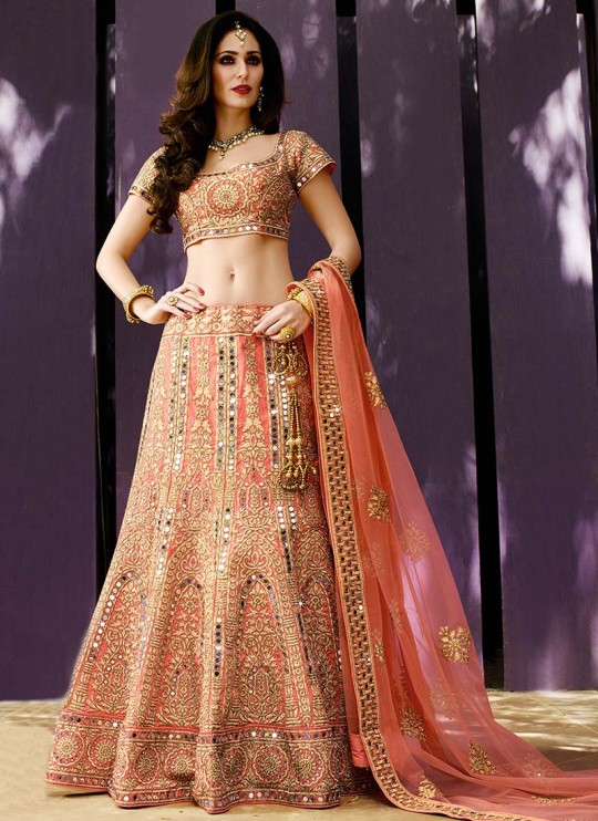 peachish-pink-bridal-mirror-work-lehenga