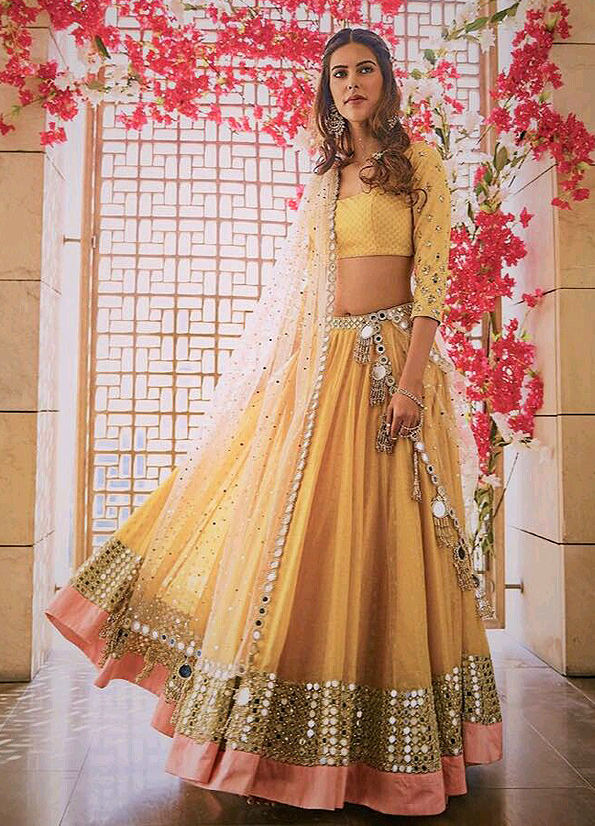 yellow-and-white-mirror-work-lehenga-choli