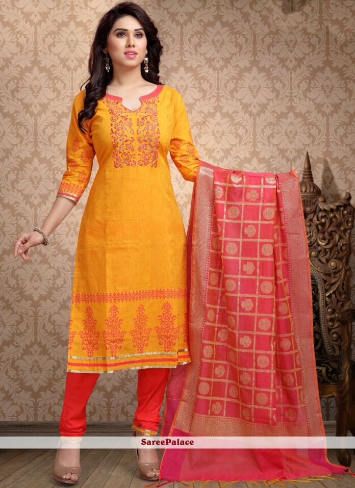 Cotton silk churidar on sale designs