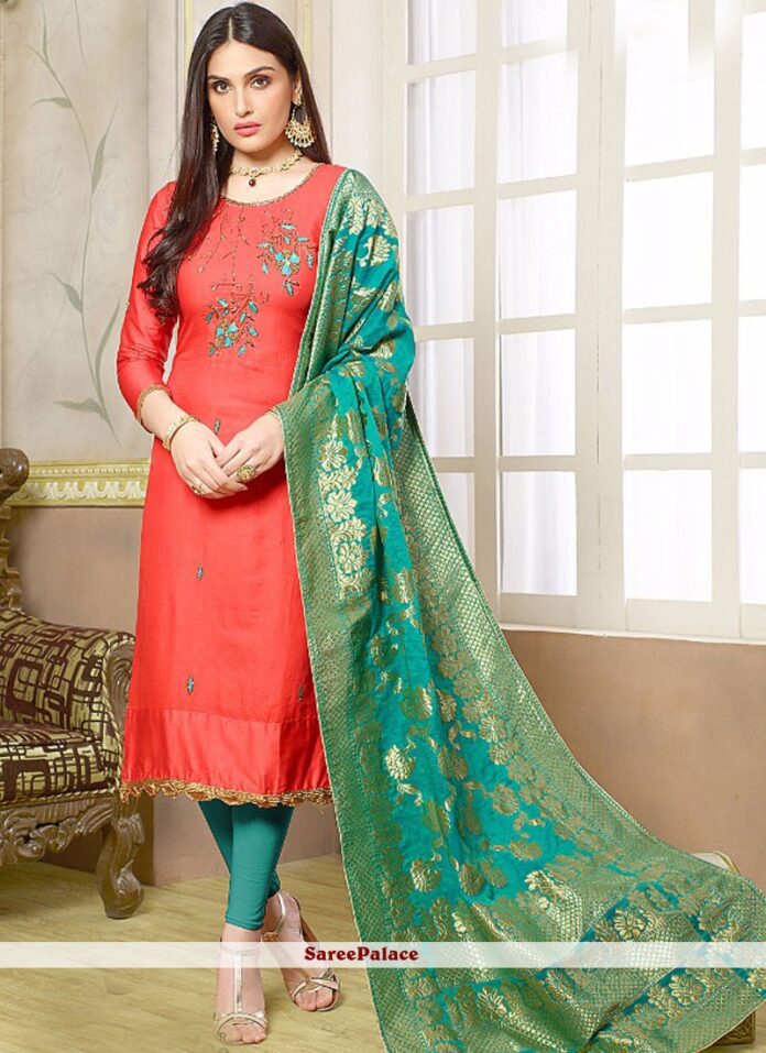 Churidar material hot sale stitching designs