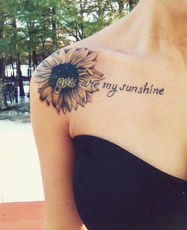 sunflower tattoos for girls on shoulder