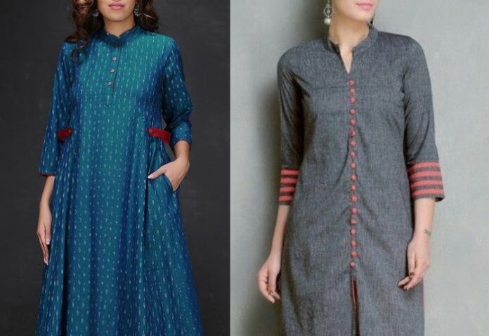 Attractive Collared Scoop Salwar Kurta Neck Designs