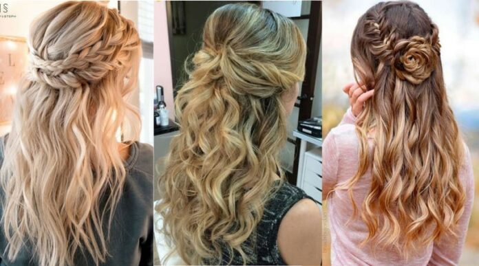 Criss-cross Half-Up Half-Down Hairstyles