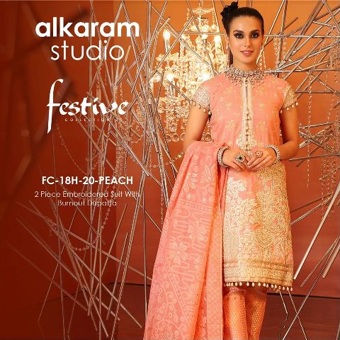 Alkaram Studio Eid Collection 2 Piece Embroidered Suit