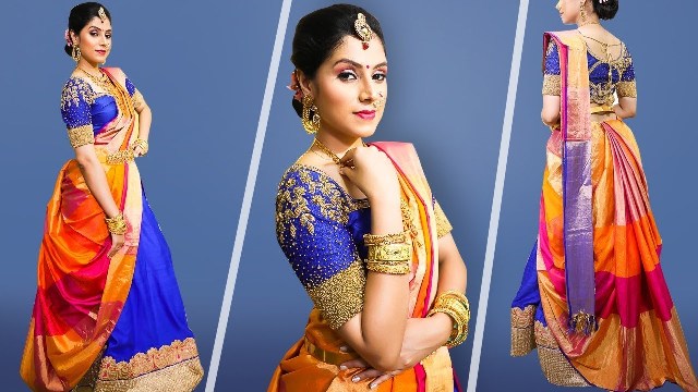 beautiful-lehenga-style-saree-draping