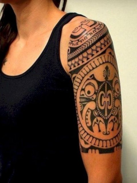 Polynesian-Half-Sleeve-Tattoo